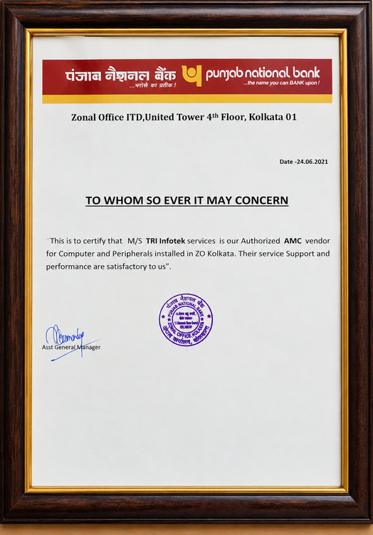 Assistant General Manager, Zonal Office ITD, United Tower 4th Floor, Kolkata